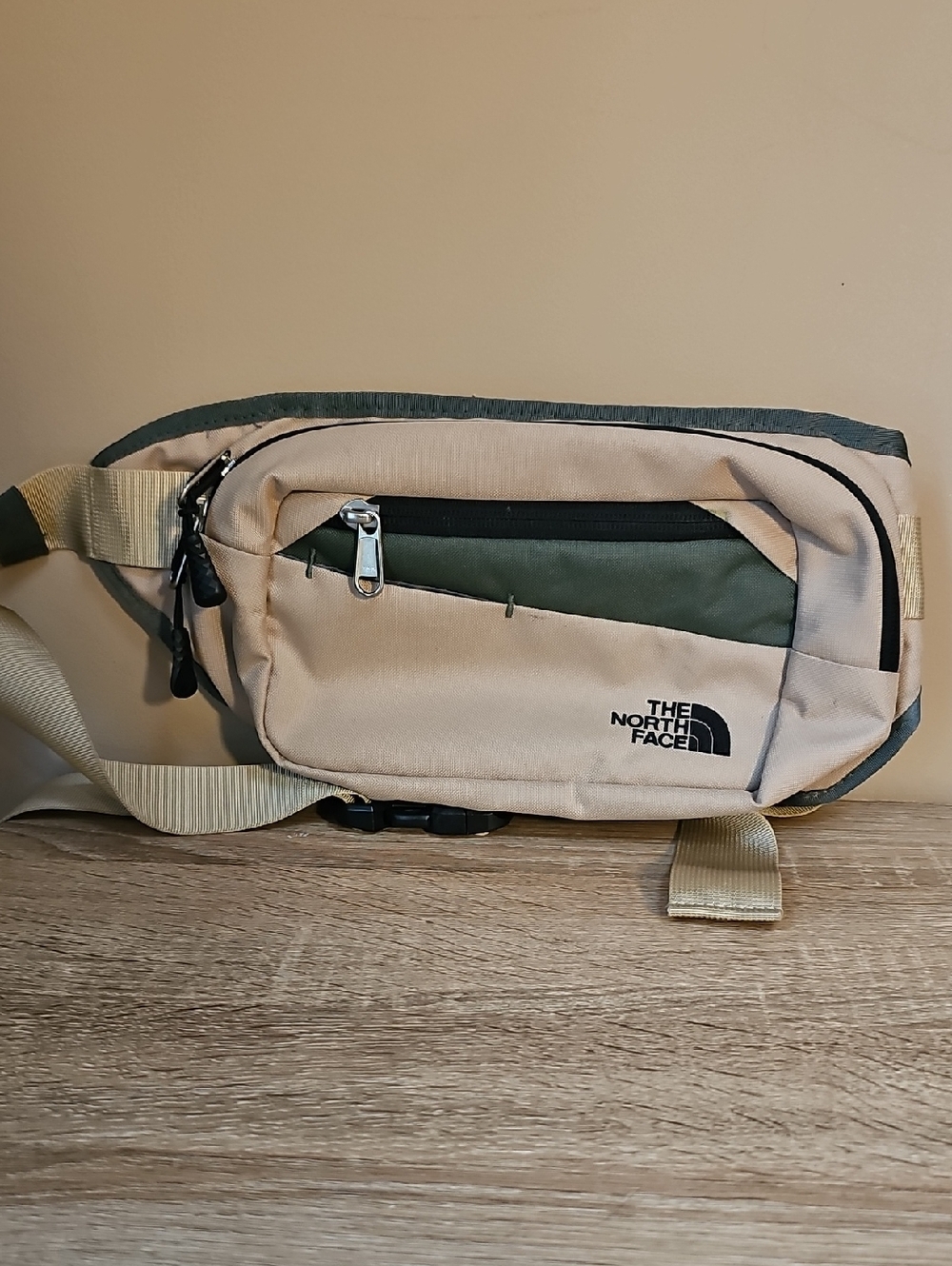 The North Face Tan and Olive Green Belt Bag